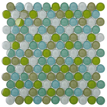 Round 25 ESM03 Glass Mosaic tile face, 290 x 290 mm