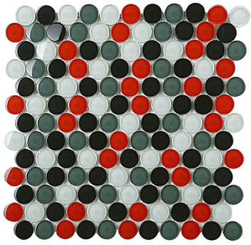 Round 25 ESM04 Glass Mosaic tile face, 290 x 290 mm