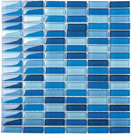 Classic Crystal Glass Mosaic 50 x 15 mm tile face, 300 x 300 mm