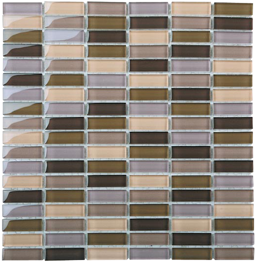 Classic Crystal Glass Mosaic 50 x 15 mm tile face, 300 x 300 mm