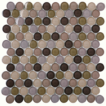 Round 25 ESM08 Glass Mosaic tile face, 290 x 290 mm