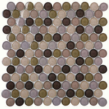 Round 25 ESM08 Glass Mosaic tile face, 290 x 290 mm