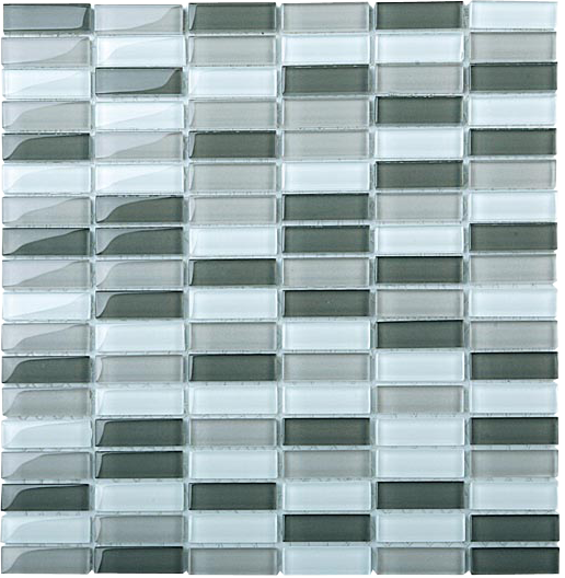 Classic Crystal Glass Mosaic 50 x 15 mm tile face, 300 x 300 mm