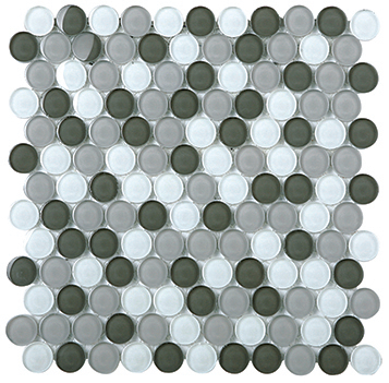 Round 25 ESM17 Glass Mosaic tile face, 290 x 290 mm