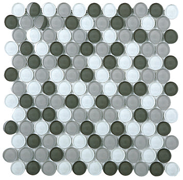 Round 25 ESM17 Glass Mosaic tile face, 290 x 290 mm