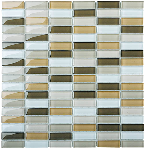 Classic Crystal Glass Mosaic 50 x 15 mm tile face, 300 x 300 mm