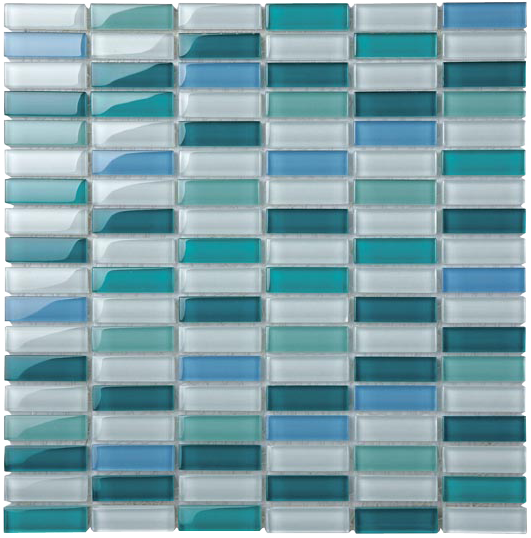 Classic Crystal Glass Mosaic 50 x 15 mm tile face, 300 x 300 mm