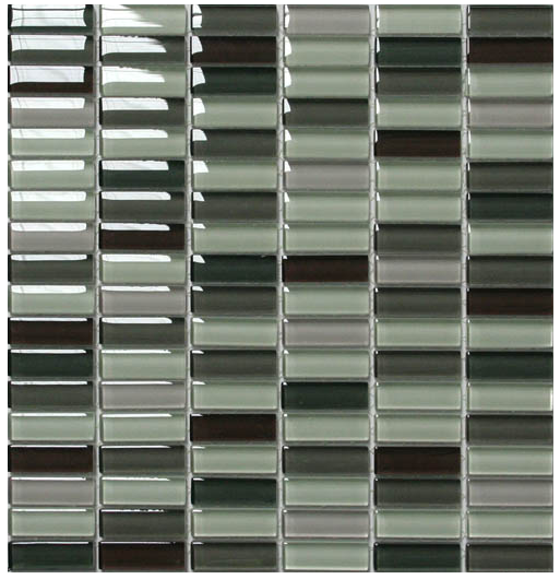 Classic Crystal Glass Mosaic 50 x 15 mm tile face, 300 x 300 mm