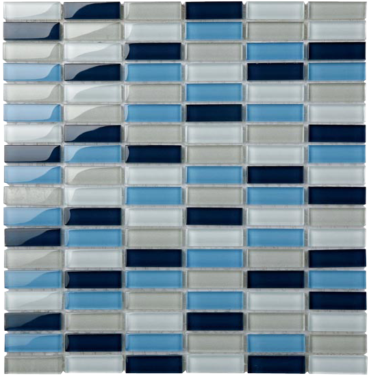 Classic Crystal Glass Mosaic 50 x 15 mm tile face, 300 x 300 mm