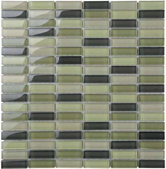 Classic Crystal Glass Mosaic 50 x 15 mm tile face, 300 x 300 mm