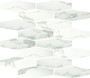 Euromarmo Calacatta Gold Porcelain Mosaic tile face, 300 x 300 mm