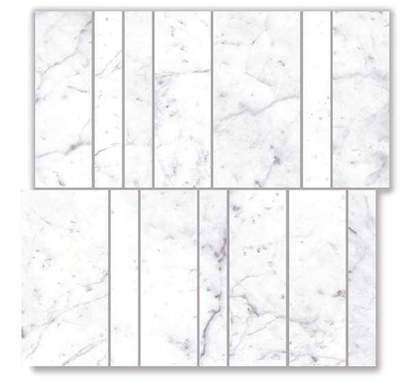 Euromarmo Carrara Venatino Porcelain Mosaic tile face, 300 x 300 mm