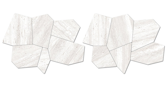 Euromarmo Chiaro Porcelain Mosaic tile face, 675 x 500 mm
