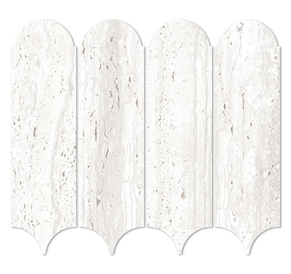 Euromarmo Chiaro Porcelain Mosaic tile face, 338 x 292 mm