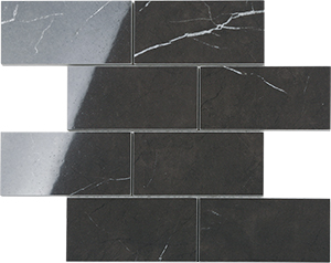 Euromarmo Pietra Grey Porcelain Mosaic tile face, 300 x 300 mm