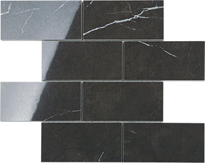 Euromarmo Pietra Grey Porcelain Mosaic tile face, 300 x 300 mm