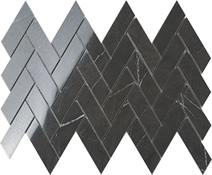 Euromarmo Pietra Grey Porcelain Mosaic tile face, 365 x 245 mm