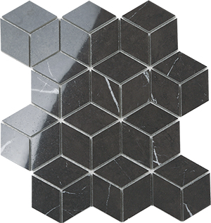 Euromarmo Pietra Grey Porcelain Mosaic tile face, 300 x 260 mm
