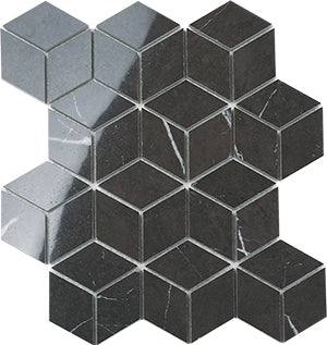Euromarmo Pietra Grey Porcelain Mosaic tile face, 300 x 260 mm