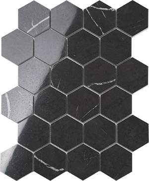 Euromarmo Pietra Grey Porcelain Mosaic tile face, 339 x 260 mm
