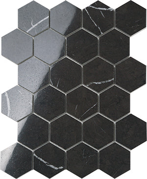 Euromarmo Pietra Grey Porcelain Mosaic tile face, 339 x 260 mm