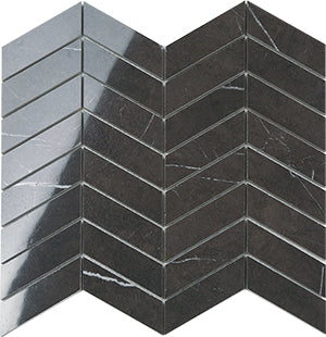 Euromarmo Pietra Grey Porcelain Mosaic tile face, 315 x 285 mm