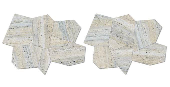 Euromarmo Silver Gold Porcelain Mosaic tile face, 675 x 500 mm
