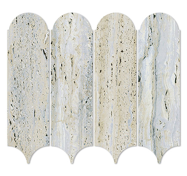 Euromarmo Silver Gold Porcelain Mosaic tile face, 338 x 292 mm