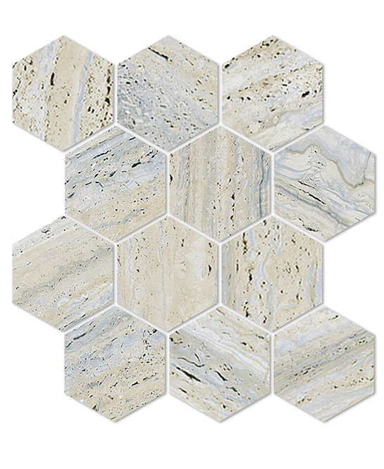 Euromarmo Silver Gold Porcelain Mosaic tile face, 260 x 300 mm