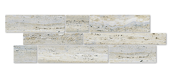 Euromarmo Silver Gold Porcelain Mosaic tile face, 600 x 200 mm