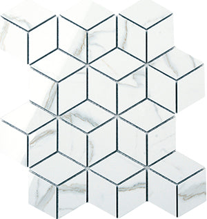 Euromarmo Statuario Venato Porcelain Mosaic tile face, 300 x 260 mm