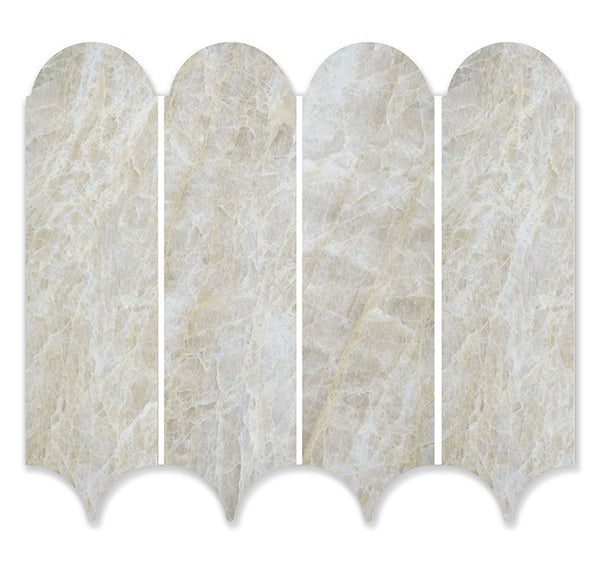 Euromarmo Taj Mahal Porcelain Mosaic tile face, 338 x 268 mm