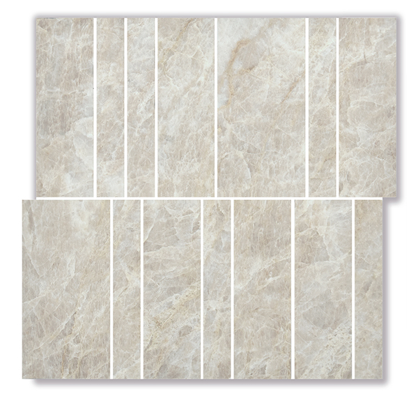 Euromarmo Taj Mahal Porcelain Mosaic tile face, 300 x 300 mm