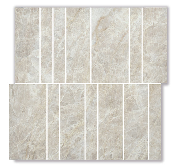 Euromarmo Taj Mahal Porcelain Mosaic tile face, 300 x 300 mm