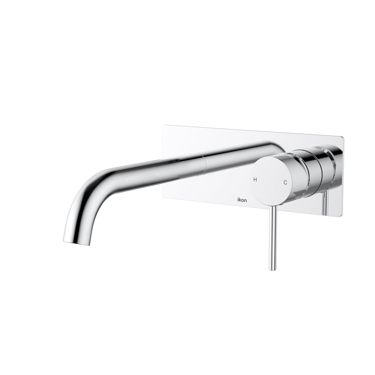Hali Wall Basin Mixer Curved Spout - Chrome