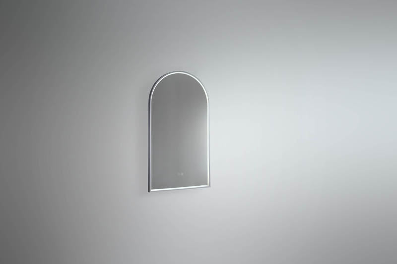 Arch LED Mirror with Demister and Portable Magnifier Georgian Metal lifestyle view 3