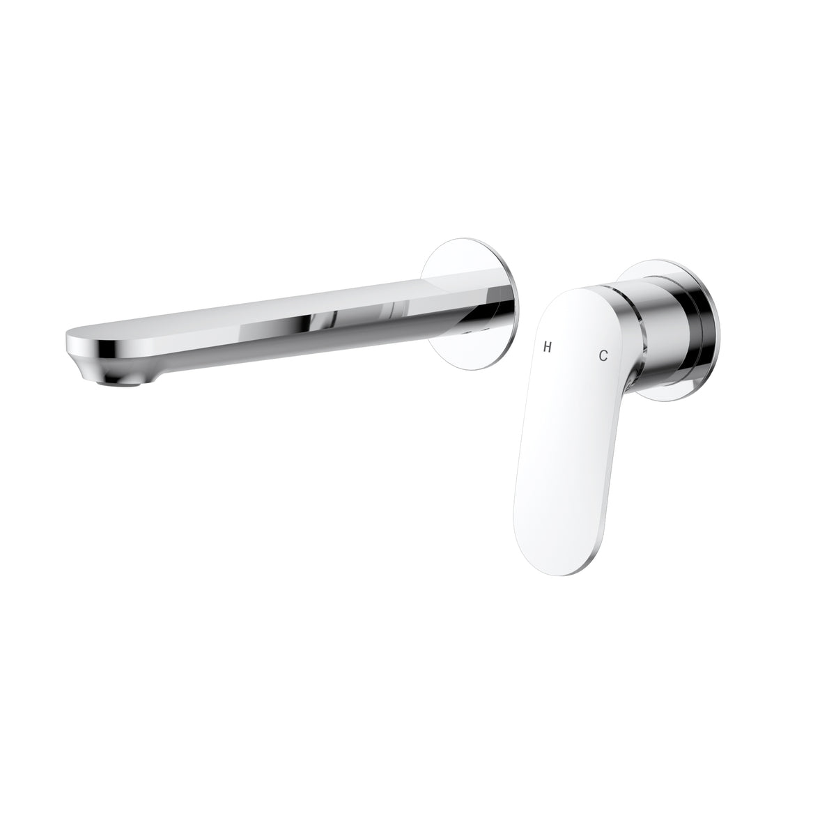 Sulu II Wall Basin Mixer Trim Kit with Separate Cover Plate - Chrome