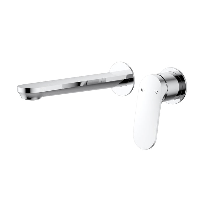 Sulu II Wall Basin Mixer Trim Kit with Separate Cover Plate - Chrome