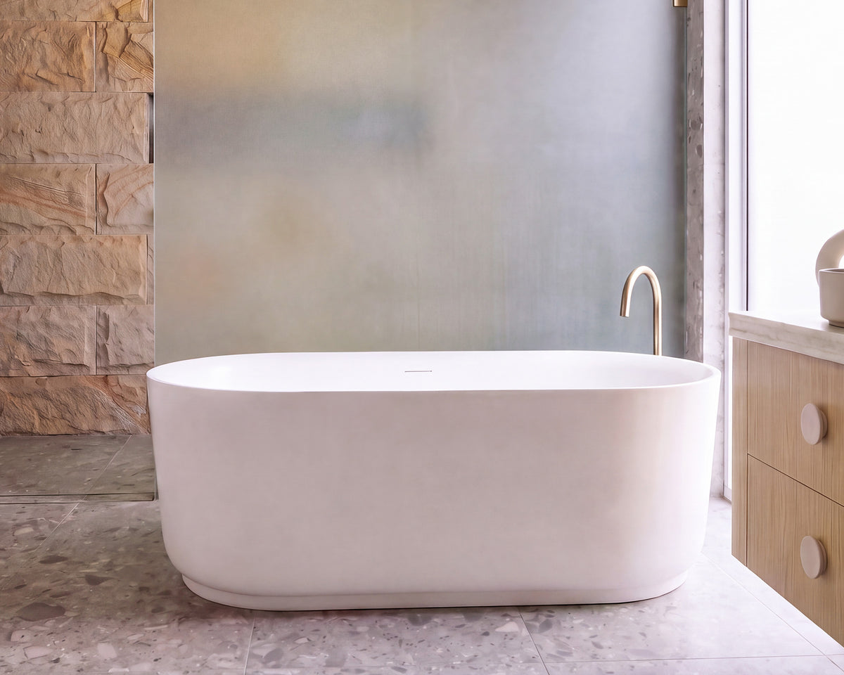 Solace Step 1700 Freestanding Matte White Bath - ADP image 2