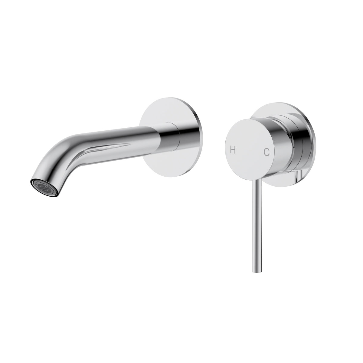 Otus Slimline Wall Basin Mixer Trim Kit with Separate Cover Plate - Chrome