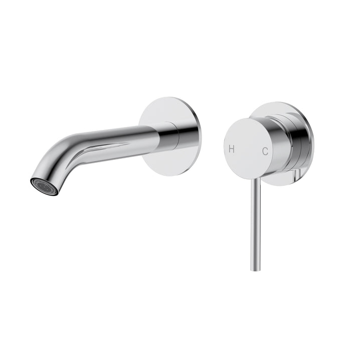 Otus Slimline Wall Basin Mixer Trim Kit with Separate Cover Plate - Chrome