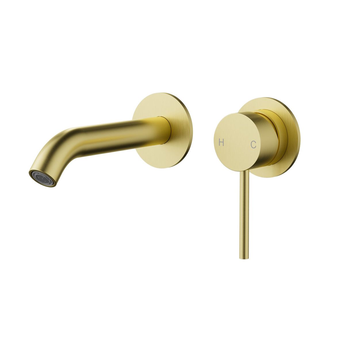 Otus Slimline Wall Basin Mixer Trim Kit with Separate Cover Plate - Brushed Gold