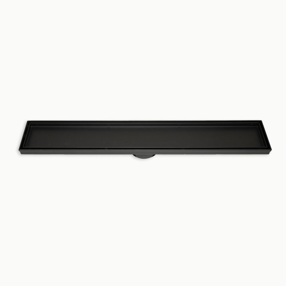 Linear Tile Insert Floor Grate - Matte Black