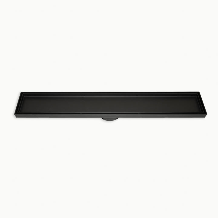 Linear Tile Insert Floor Grate - Matte Black