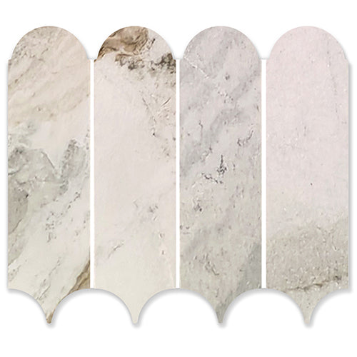 Feather Paradise Marble Mosaic tile face, 338 x 268 mm