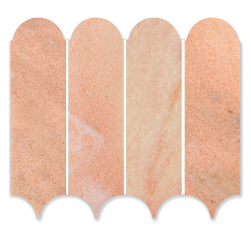 Feather Rosa Marble Mosaic tile face, 338 x 268 mm