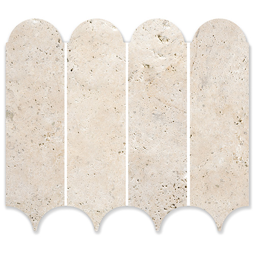 Feather Travertine Classico Travertine Mosaic tile face, 338 x 268 mm