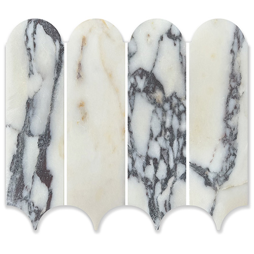 Feather Viola Marble Mosaic – 338 x 268 mm, tile face