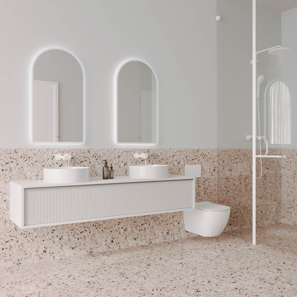 Framed A Series Arch LED Mirror Milano White