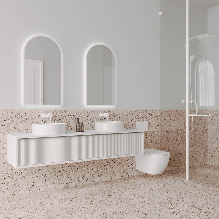 Framed A Series Arch LED Mirror Milano White